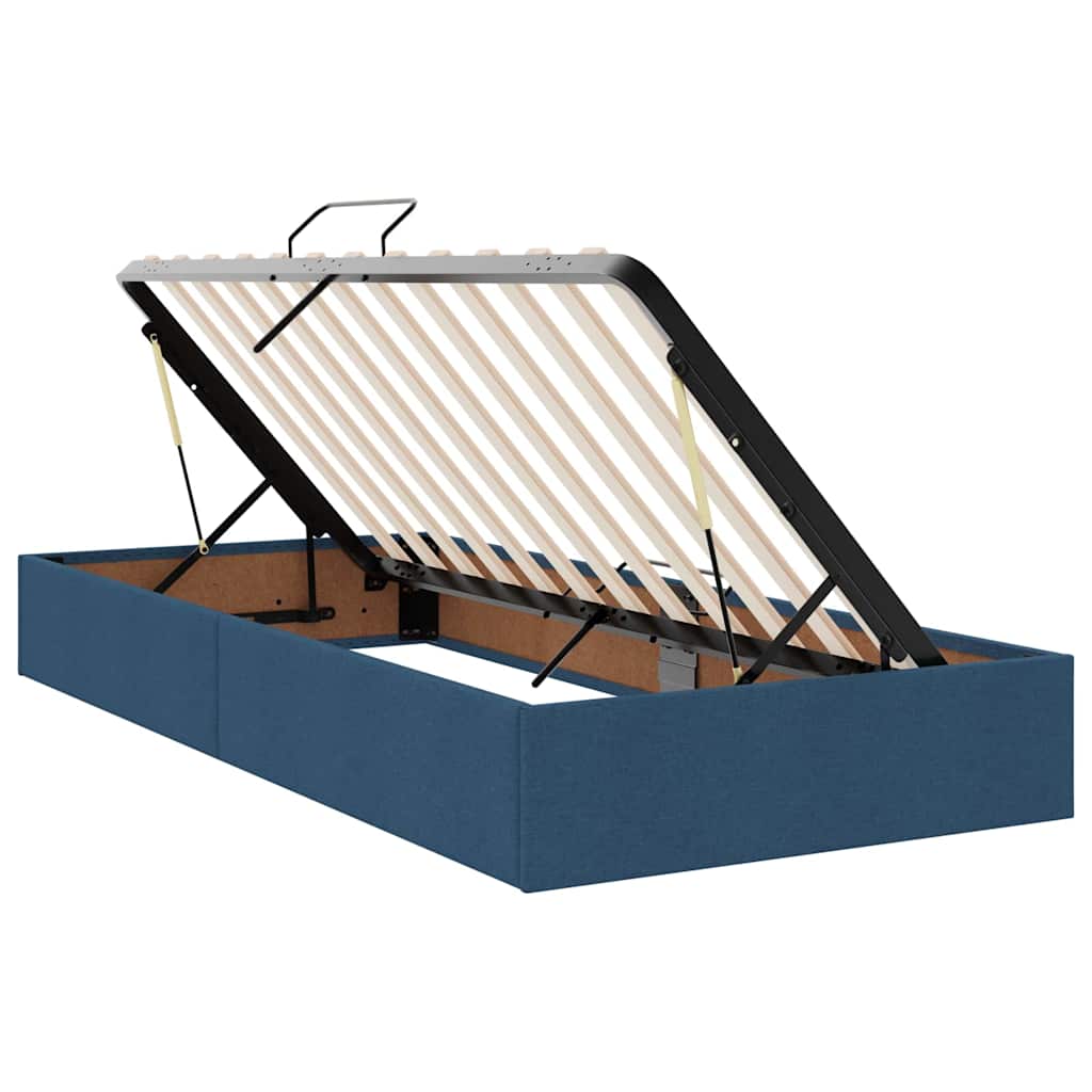 Letto con Contenitore Blu 200 x 200 cm Pelle Sintetica