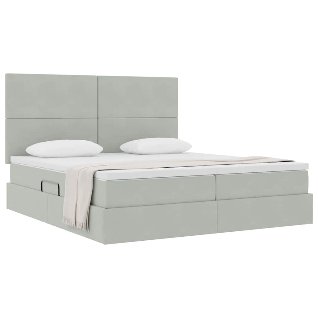 Letto con Contenitore Grigio chiaro 180 x 200 cm Velluto