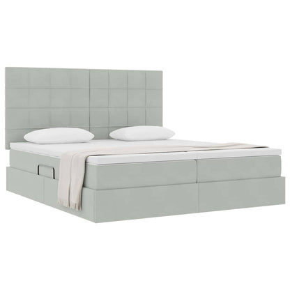 Letto con Contenitore Grigio chiaro 180 x 200 cm Velluto
