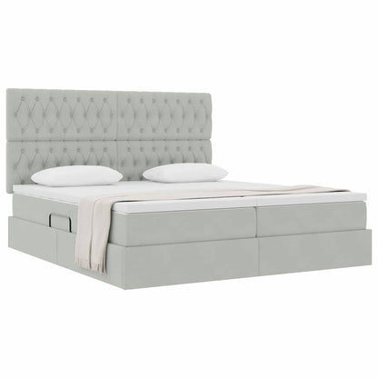 Letto con Contenitore Grigio chiaro 180 x 200 cm Velluto