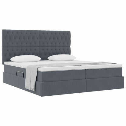 Letto con Contenitore Grigio scuro 180 x 200 cm Velluto