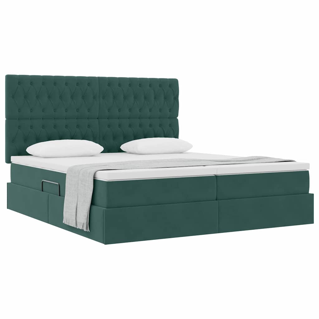 Letto con Contenitore Verde Scuro 180 x 200 cm Velluto