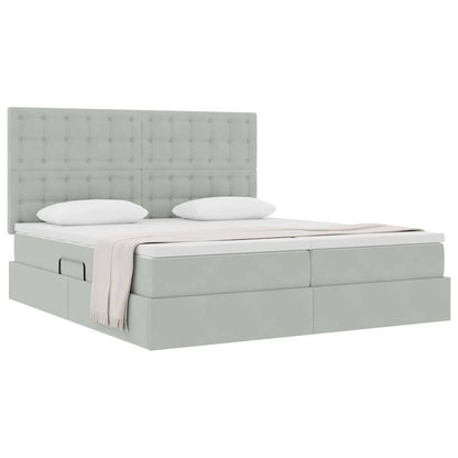 Letto con Contenitore Grigio chiaro 180 x 200 cm Velluto