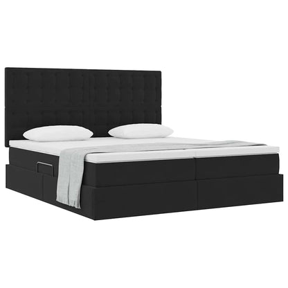 Letto con Contenitore con materasso Nero 180 x 200 cm Velluto