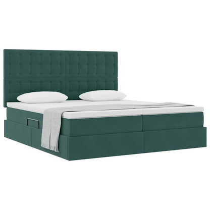 Letto con Contenitore Verde Scuro 180 x 200 cm Velluto