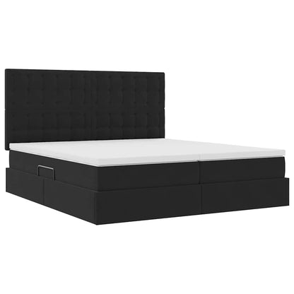 Letto con Contenitore con materasso Nero 200 x 200 cm Velluto