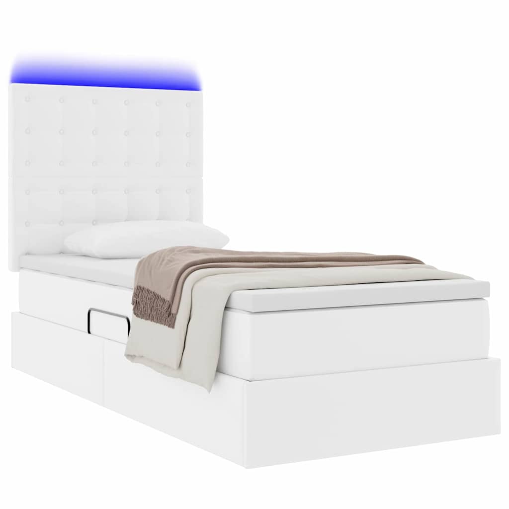 Letto con contenitore e LED con led Bianco Puro 100 x 200 cm