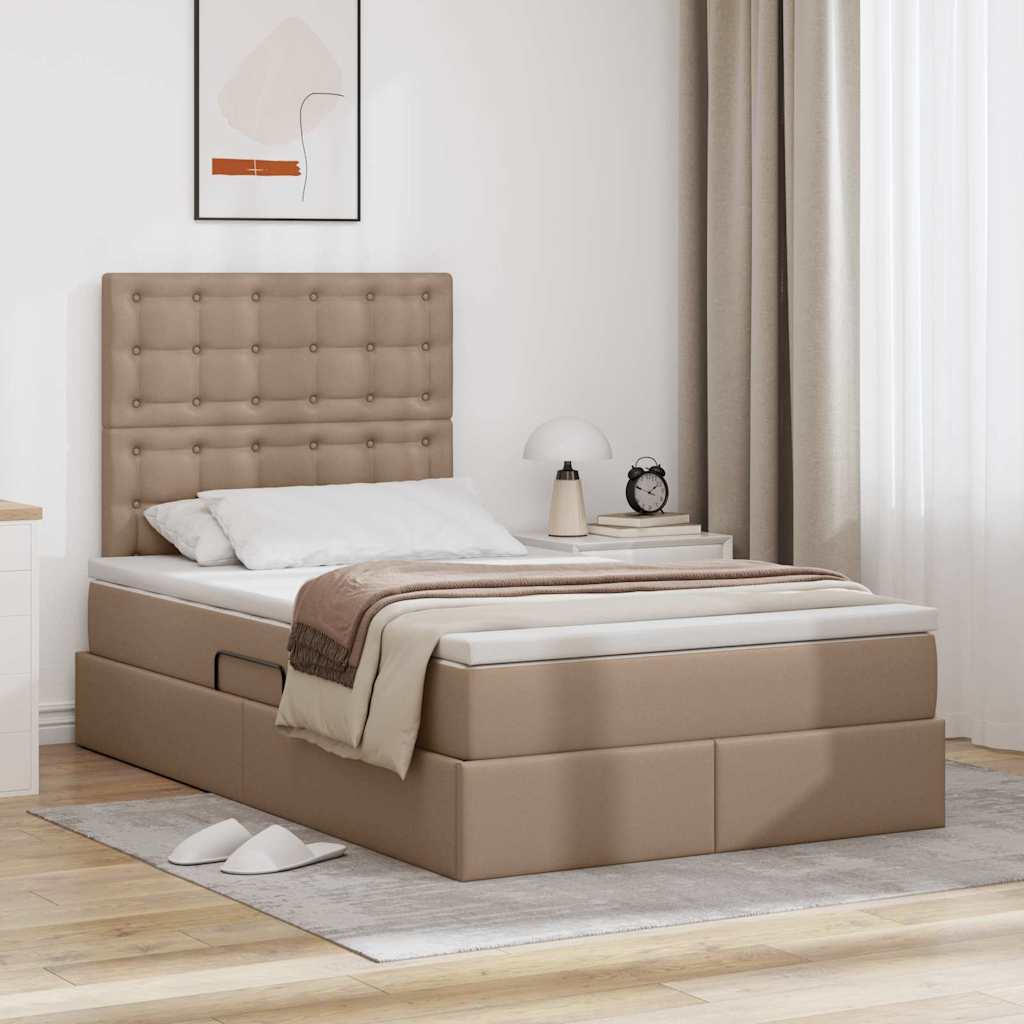 Letto con contenitore e LED con led Cappuccino 120 x 190 cm