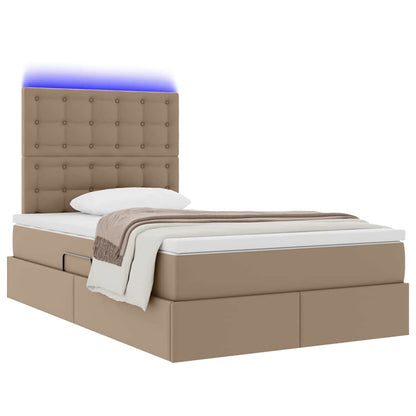 Letto con contenitore e LED con led Cappuccino 120 x 190 cm