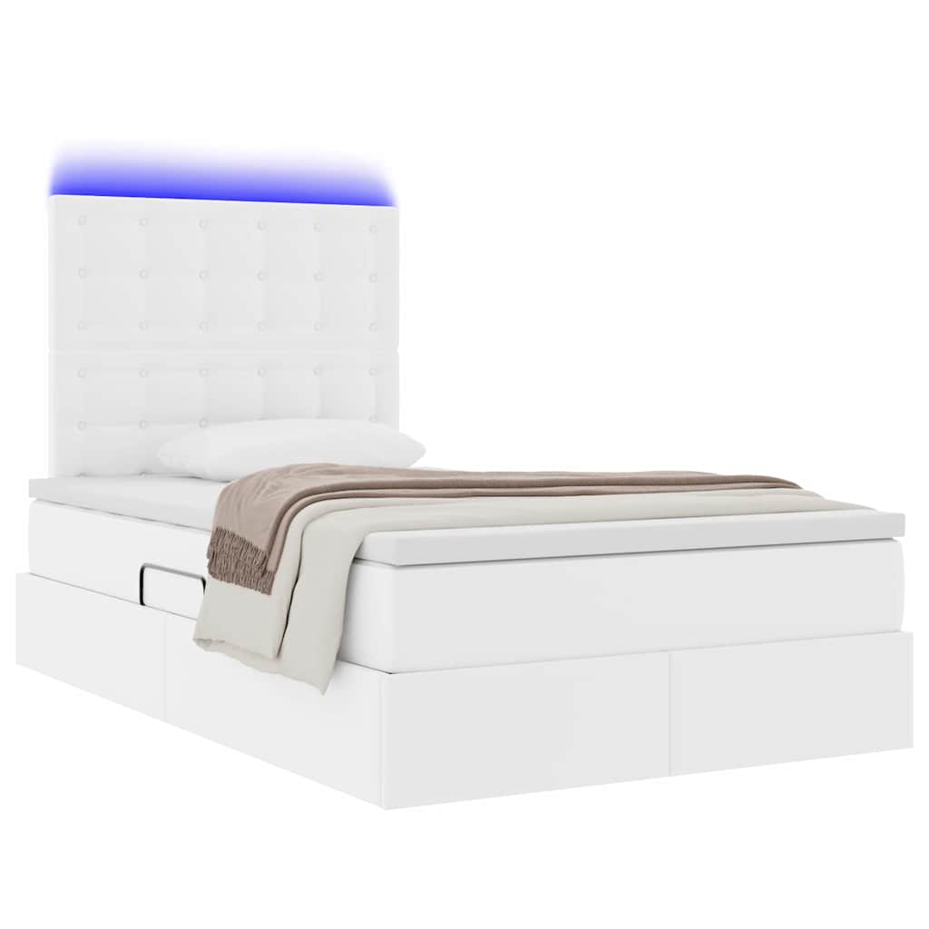 Letto con contenitore e LED con led Bianco Puro 120 x 200 cm