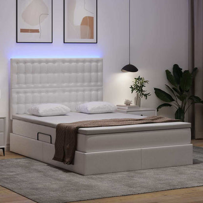 Letto con contenitore e LED con led Bianco Puro 140 x 200 cm