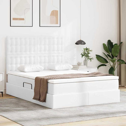 Letto con contenitore e LED con led Bianco Puro 140 x 200 cm