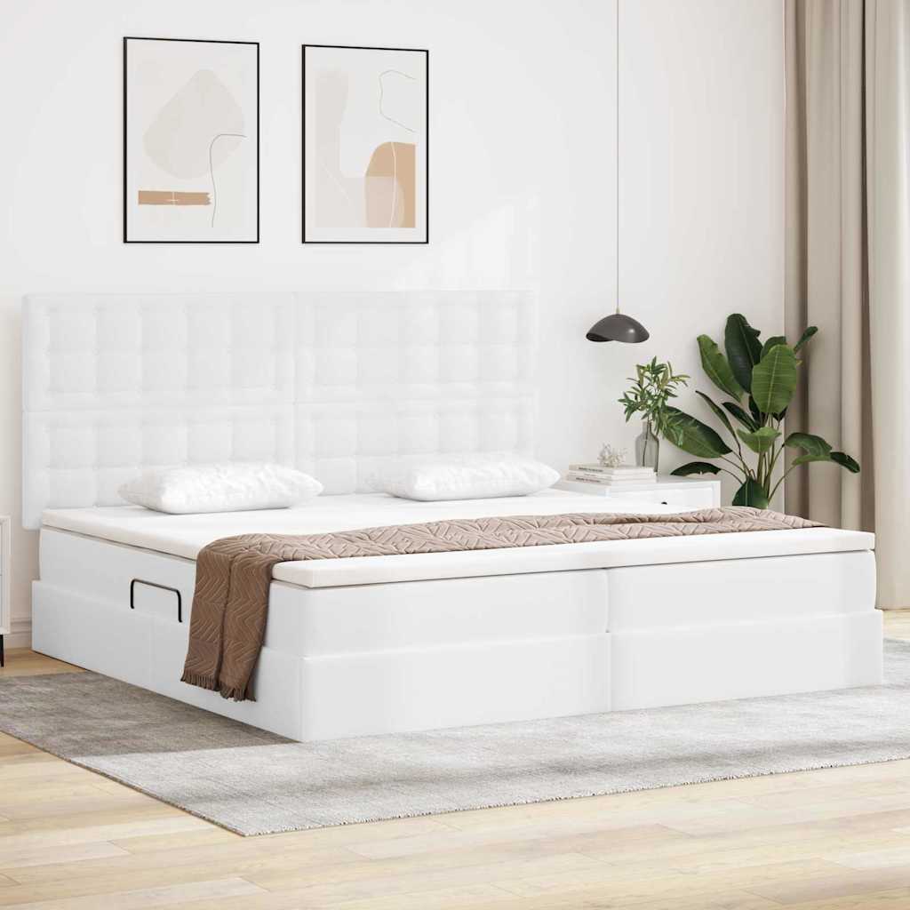 Letto con contenitore e LED con led Bianco Puro 200 x 200 cm