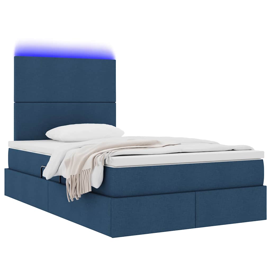 Letto con contenitore e LED con led Blu 120 x 190 cm Poliestere