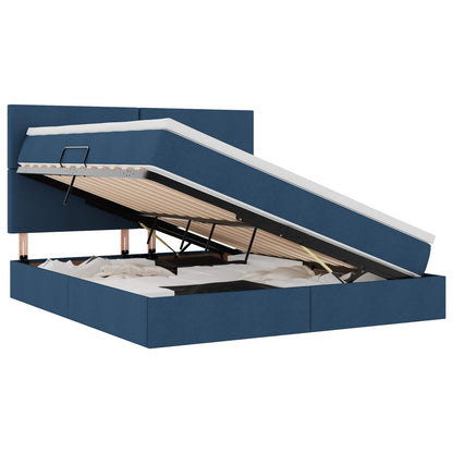 Letto con contenitore e LED con led Blu 160 x 200 cm Poliestere
