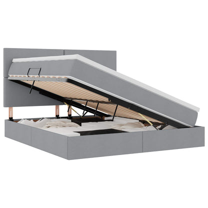 Letto con contenitore e LED con led Grigio chiaro 180 x 200 cm