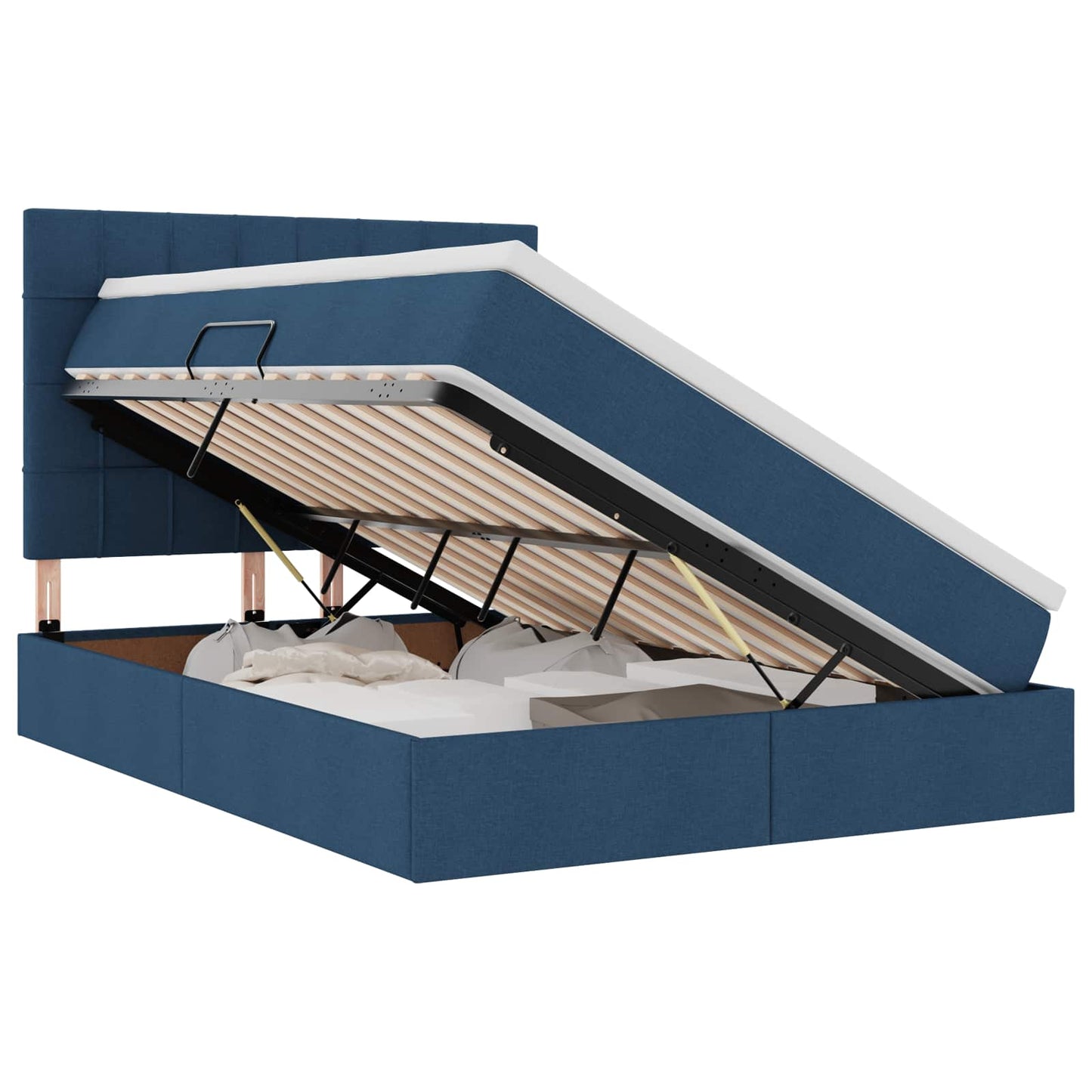 Letto con contenitore e LED con led Blu 140 x 200 cm Poliestere