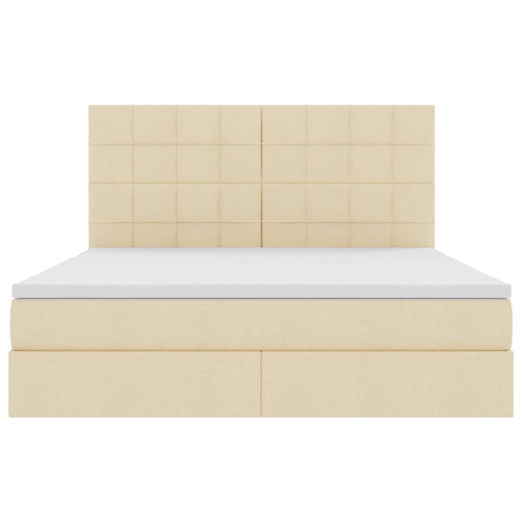 Letto con contenitore e LED Crema 180 x 200 cm Poliestere