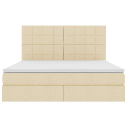 Letto con contenitore e LED Crema 180 x 200 cm Poliestere