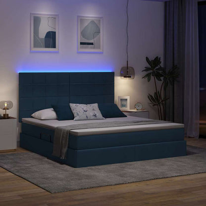 Letto con contenitore e LED con led Blu 180 x 200 cm Poliestere
