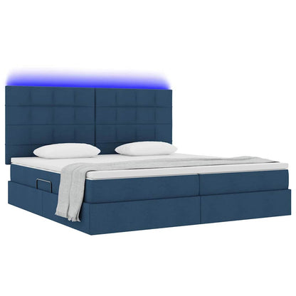 Letto con contenitore e LED con led Blu 200 x 200 cm Poliestere