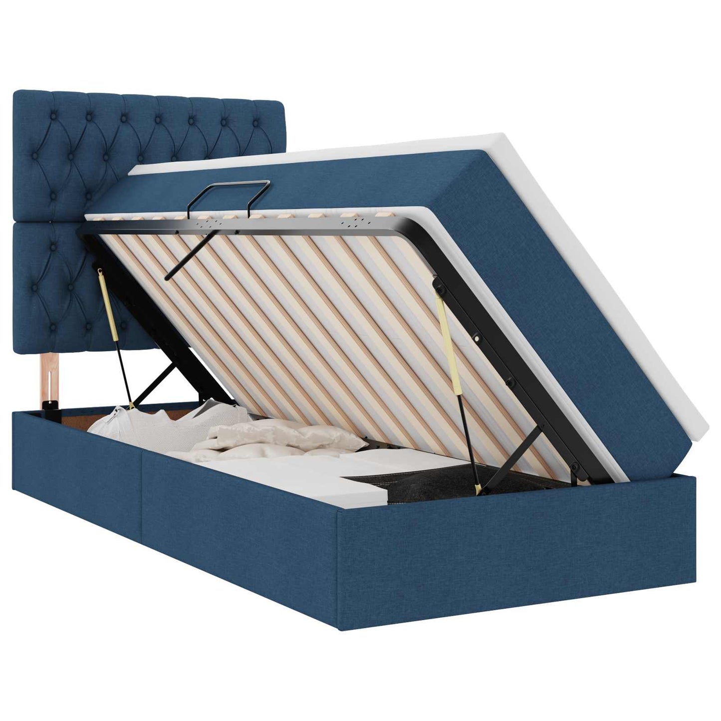Letto con contenitore e LED con led Blu 90 x 200 cm Poliestere