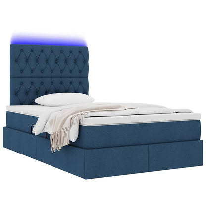 Letto con contenitore e LED con led Blu 120 x 190 cm Poliestere