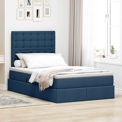 Letto con contenitore e LED con led Blu 120 x 190 cm Poliestere