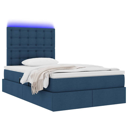Letto con contenitore e LED con led Blu 120 x 190 cm Poliestere