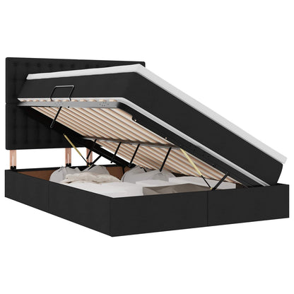 Letto con contenitore e LED Nero 140 x 190 cm Poliestere