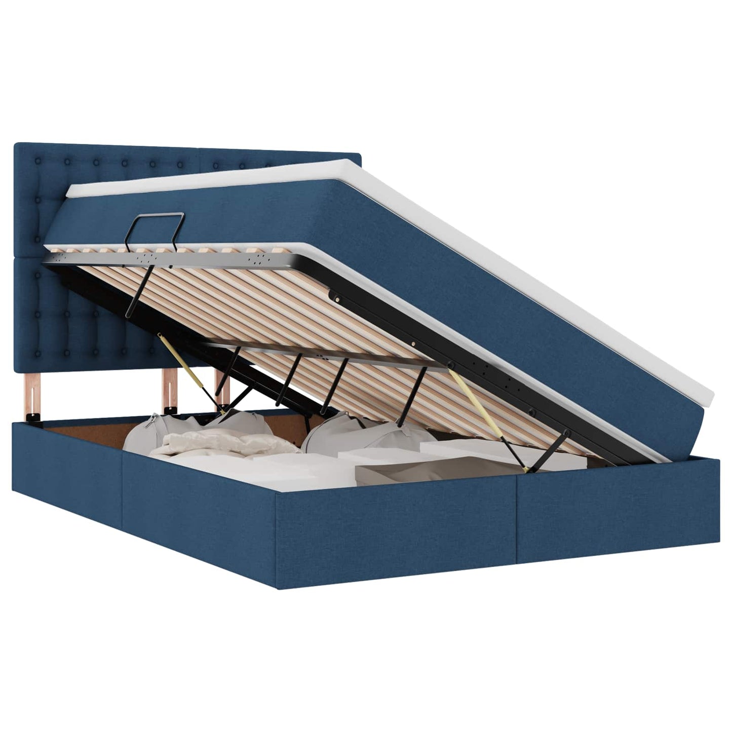Letto con contenitore e LED con led Blu 140 x 200 cm Poliestere