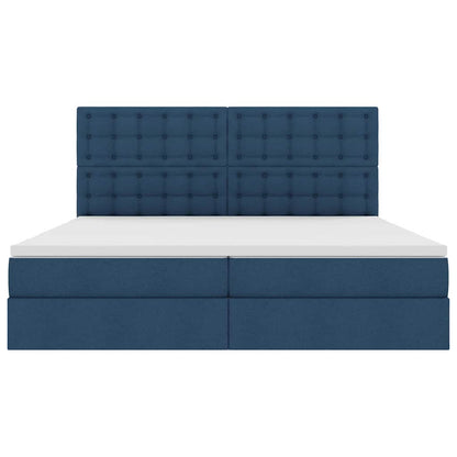 Letto con contenitore e LED con led Blu 200 x 200 cm Poliestere