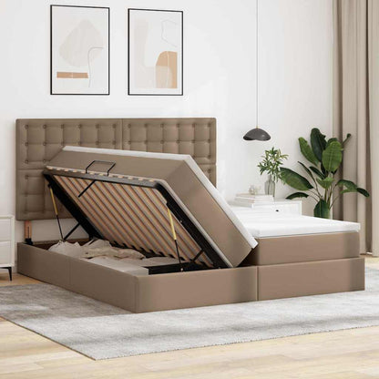 Letto con contenitore e LED Cappuccino 200 x 200 cm