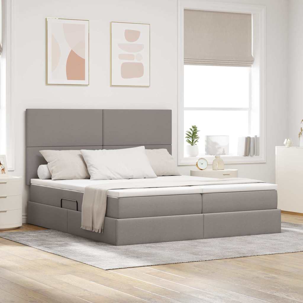 Letto con luci a strisce a LED Talpa 180 x 200 cm Tessuto