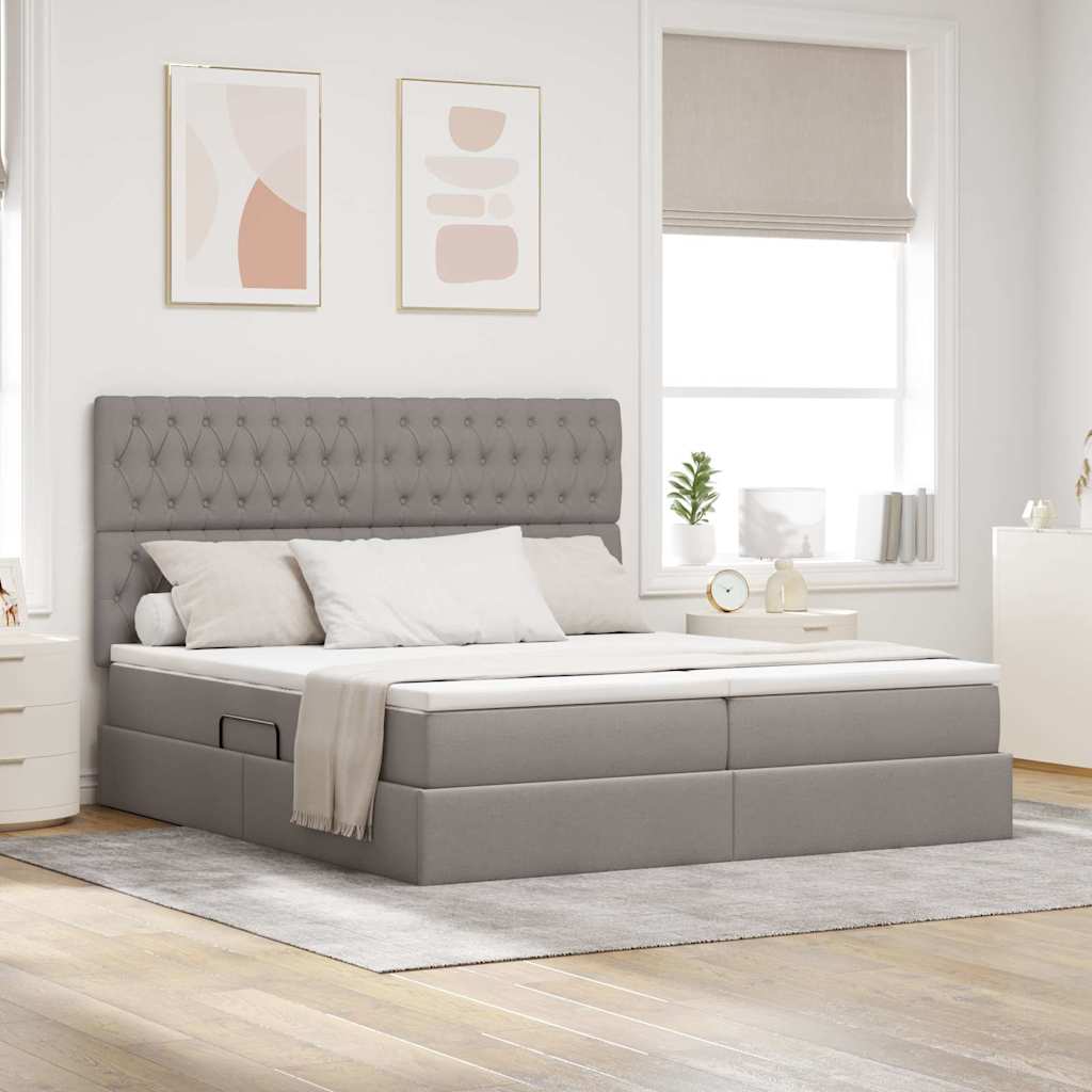 Letto con luci a strisce a LED Talpa 200 x 200 cm Tessuto