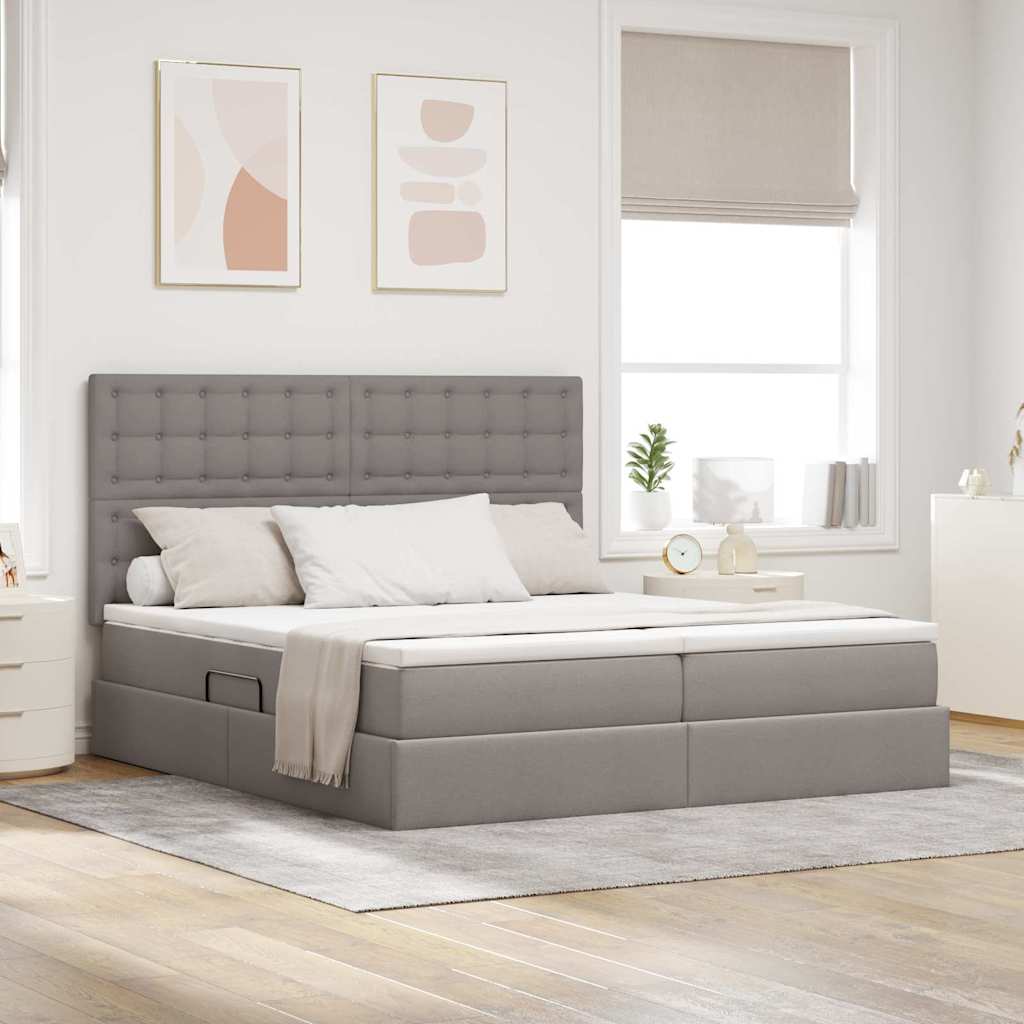 Letto con luci a strisce a LED Talpa 200 x 200 cm Tessuto