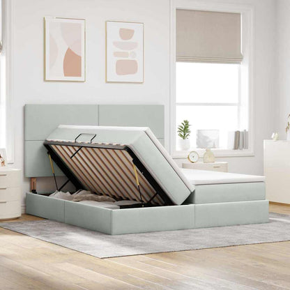 Letto con testiera Grigio chiaro 180 x 200 cm Velluto