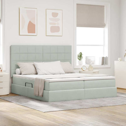 Letto con testiera Grigio chiaro 180 x 200 cm Velluto