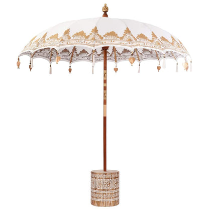 Ombrello balinese con base Crema 215 x 215 x 260 cm