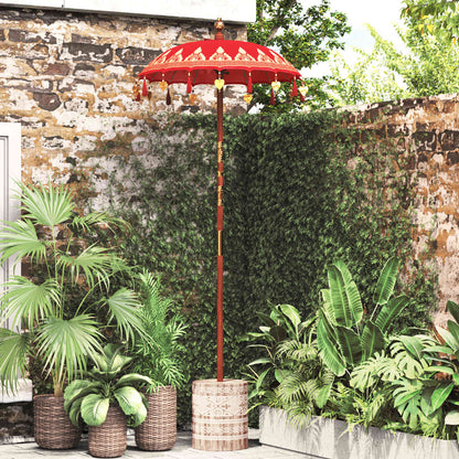 Ombrello balinese con base Rosso 95 x 95 x 260 cm