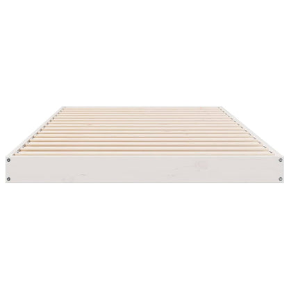 Struttura letto a terra Bianco 213.5 x 104 x 9 cm Pino massello
