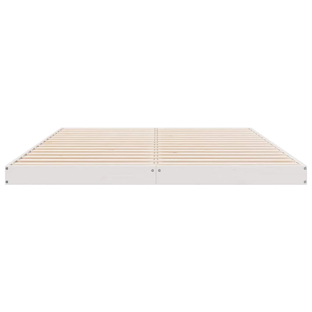 Struttura letto a terra Bianco 213.5 x 104 x 9 cm Pino massello
