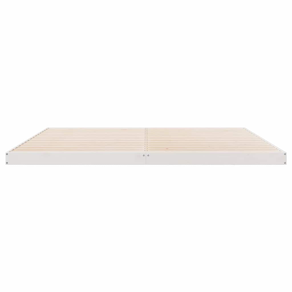 Struttura letto a terra Bianco 213.5 x 104 x 9 cm Pino massello