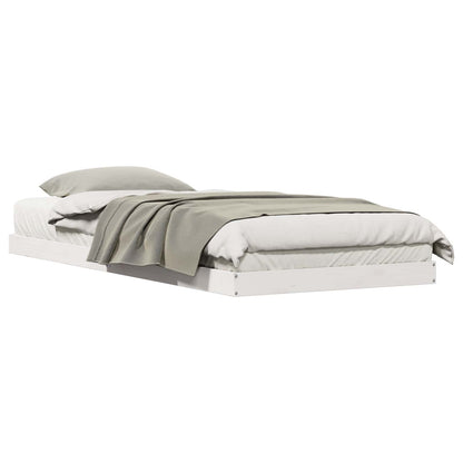 Struttura letto a terra Bianco 213.5 x 104 x 9 cm Pino massello
