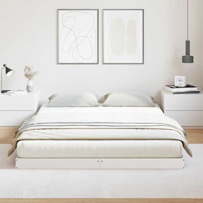 Struttura letto a terra Bianco 213.5 x 104 x 9 cm Pino massello