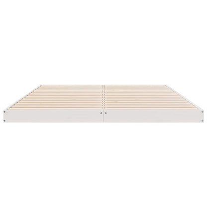 Struttura letto a terra Bianco 213.5 x 104 x 9 cm Pino massello
