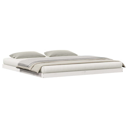 Struttura letto a terra Bianco 213.5 x 104 x 9 cm Pino massello