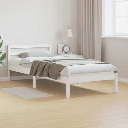 Struttura del letto con testiera Bianco 215,5 x 95,5 x 69,5 cm