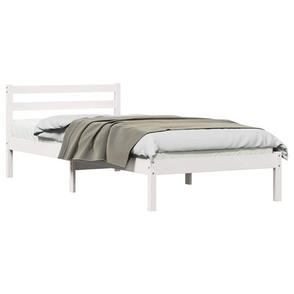 Struttura del letto con testiera Bianco 215,5 x 105,5 x 69,5 cm