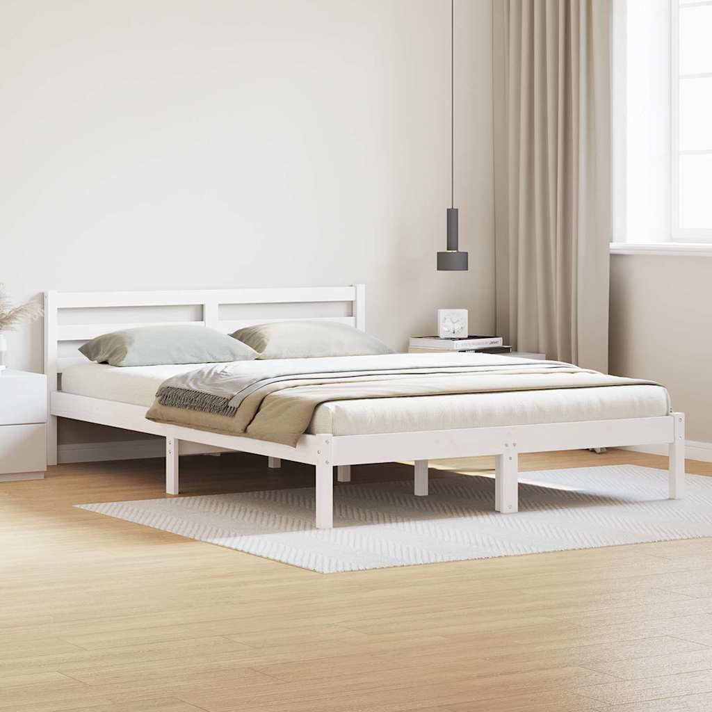 Struttura del letto con testiera Bianco 215,5 x 165,5 x 69,5 cm